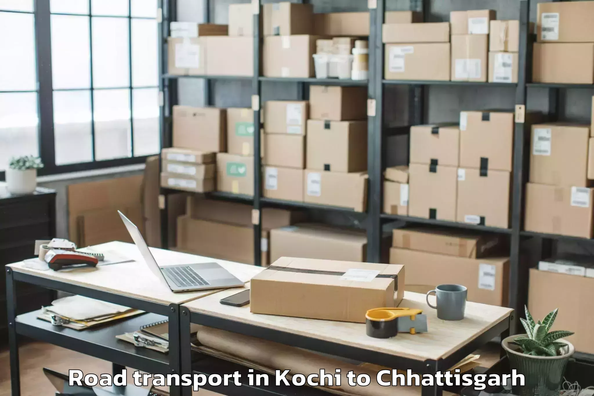 Top Kochi to Kharsia Road Transport Available